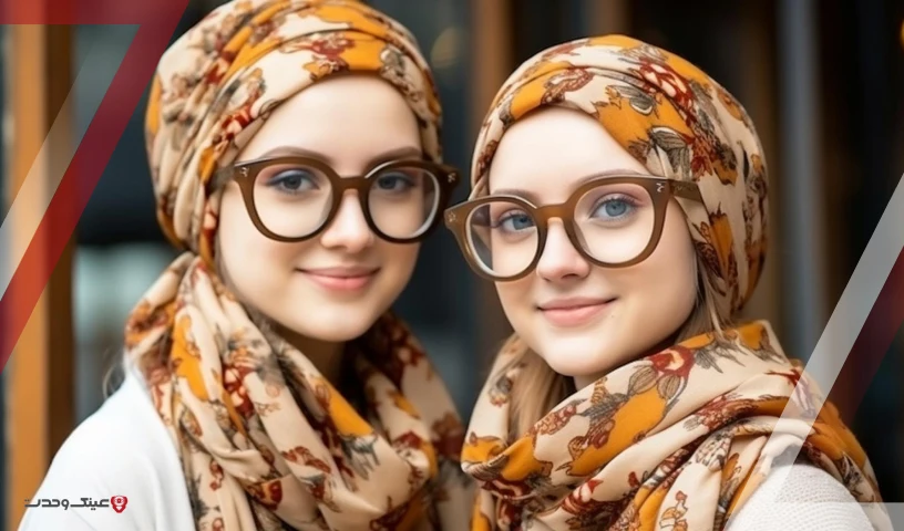 عینک طبی دخترانه برای صورت گرد
