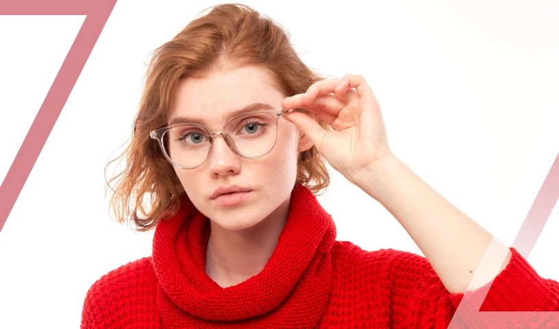 عینک طبی دخترانه برای صورت گرد