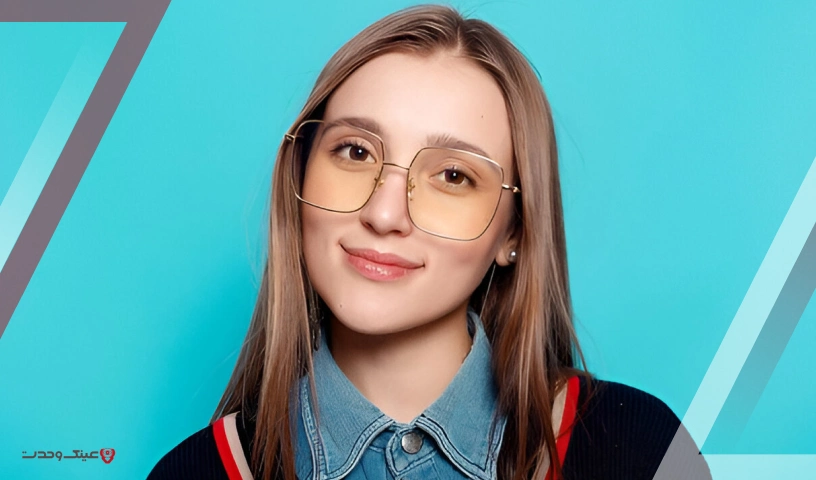 مدل عینک طبی دخترانه برای صورت کشیده