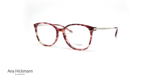 عینک طبی کائوچویی مربعی زنانه اناهیکمن فریم قرمز هاوانا - عکس از زاویه سه رخ