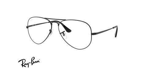 عینک طبی خلبانی ری بن فریم فلزی مشکی - عکس از زاویه سه رخ