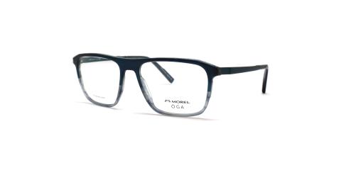 عینک طبی اوگا فریم کائوچویی با دسته تیتانیومی به آبی تیره و روشن - عکس از زاویه سه رخ