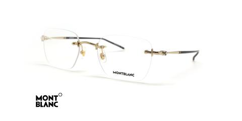 عینک طبی گریف مون بلان - ساخت ژاپن - رنگ طلایی - عکس از زاویه سه رخ