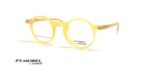 عینک طبی گرد کائوچویی جین نوول - رنگ زرد - عکس زاویه سه رخ