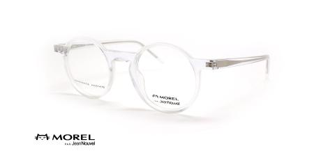 عینک طبی گرد جین نووِل - رنگ شیشه ای - عکس از زاویه سه رخ
