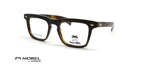 عینک طبی مربعی جین نووِل - رنگ قهوه ای هاوانا - عکس از زاویه سه رخ