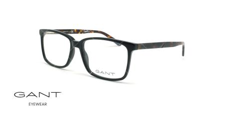 عینک طبی مستطیلی گانت -GANT GA3165 - مشکی قهوه ای هاوانا  - عکاسی وحدت - زاویه سه رخ 