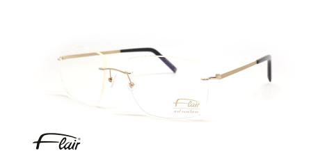 عینک طبی فلر فریم گریف دسته طلایی حدقه مربعی از سری ART COUTURE - عکس از زاویه سه رخ