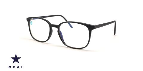 عینک کامپیوتر اپال فریم کائوچویی بیضی رنگ مشکی سایز XL - عکس از زاویه سه رخ