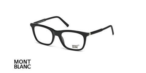 عینک طبی مربعی مون بلان - MONTBLAC MB610 - فریم کائوچویی مشکی - اپتیک وحدت - عکس زاویه سه رخ