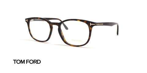 عینک کائوچویی قهوه ای هاوانا تام فورد با عدسی بلوکنترل - عکس زاویه سه رخ