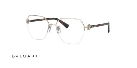 عینک طبی زیر گریف زنانه بولگاری - Bvlgari BV2224B - رنگ فریم طلایی و دسته قهوه ای هاوانا - عکس زاویه سه رخ