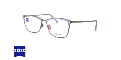 عینک طبی تیانیوم آبی رنگ زایس - عکاسی وحدت - زاویه سه رخ