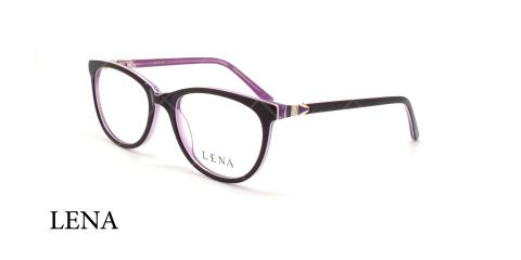 عینک طبی گرد لنا - LENA LE357 - بنفش - عکاسی وحدت - زاویه سه رخ 
