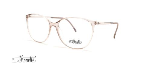 عینک طبی زنانه مدل گربه ای سیلوئت - فریم شیشه ای شامپاینی - عکس از زاویه سه رخ