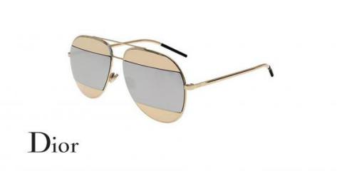 عینک آفتابی خلبانی آینه ای دیور-نقره ای طلایی-  DIOR  - اپتیک وحدت - عکس زاویه سه رخ