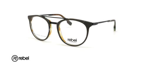 عینک طبی دو پل ربل - REBEL 70045R - رنگ فریم طوسی - عکاسی وحدت - عکس زاویه سه رخ