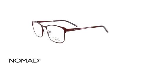 عینک طبی نوماد - فلزی زرشکی رنگ - زاویه سه رخ