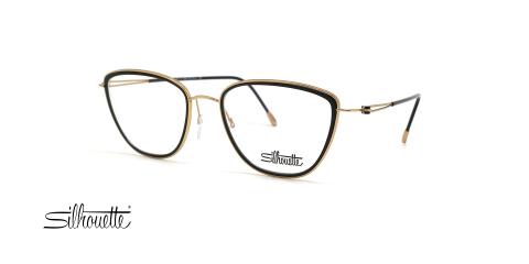 عینک طبی گربه ای سیلوئت - رنگ مشکی طلایی - عکس زاویه سه رخ