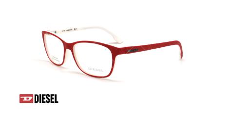 عینک طبی مستطیلی دیزل - DIESEL DL5226 - قرمز - عکاسی وحدت - زاویه سه رخ 