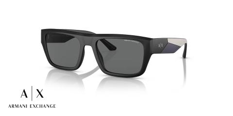 عینک آفتابی مستطیلی آرمانی‌اکسچنج - Armani Exchange  AX4124SU با بدنه مشکی مات -سه‌رخ