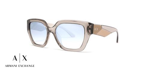 عینک آفتابی پروانه‌ای آرمانی‌‌‌‌‌اکسچنج - Armani Exchange AX4125SU با بدنه شیشه‌ای و عدسی آبی طیف‌‌‌‌‌دار جیوه‌ای -سه‌رخ
