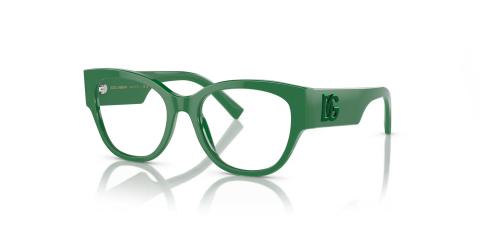 عینک طبی دولچه و گابانا فریم کائوچویی گربه ای به رنگ سبز چمنی - عکس از زاویه سه رخ