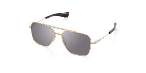 عینک آفتابی تیتانیومی دیتا به رنگ طلای سفید و عدسی خاکستری - زاویه سه‌رخ