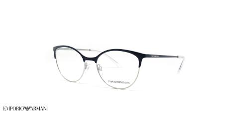 عینک طبی امپریو آرمانی فریم فلزی گربه ای رنگ سرمه ای  - عکاسی وحدت -  عکس از زاویه سه رخ