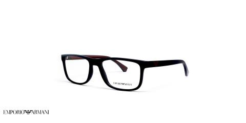 عینک طبی امپریو آرمانی فریم کائوچویی مربعی سرمه ای  - عکاسی وحدت -  عکس از زاویه سه رخ