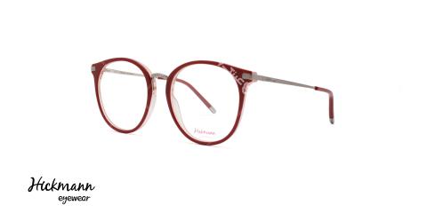 عینک طبی کائوچویی هیکمن - رنگ بدنه قرمز - عکاسی وحدت - زاویه سه رخ