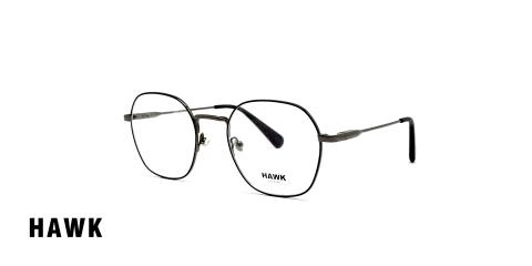 عینک طبی گرد فلزی هاوک رنگ نقره ای - عکاسی وحدت - عکس از زاویه سه رخ