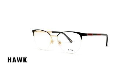 عینک طبی زنانه گربه ای کائوچویی زیر گریف هاوک رنگ مشکی - عکاسی وحدت - عکس از زاویه سه رخ