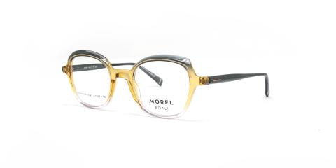 عینک طبی کوالی زنانه فریم کائوچویی پروانه ای به رنگ زرد و طوسی سایه روشن - عکس از زاویه سه رخ