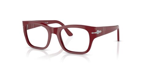 عینک طبی مربعی پرسول با دسته پهن رنگ قرمز - زاویه سه‌رخ