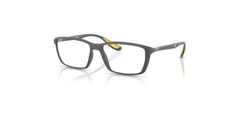 عینک طبی ری بن فریم کائوچویی مستطیلی طوسی مات و لکه های زرد - عکس از زاویه سه رخ