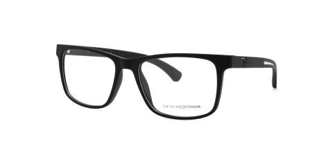 عینک طبی زینیا مستطیلی شکل مشکی نقره ای رنگ - زاویه سه رخ