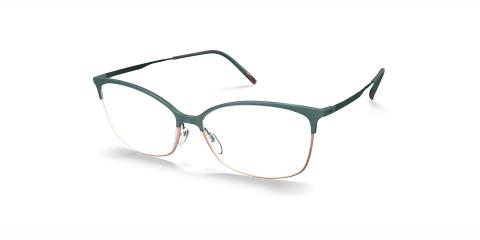 عینک طبی گربه‌ای سیلوئت مدل Urban Fusion به رنگ سبز و رزگلد - زاویه سه‌رخ