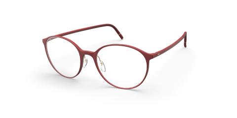 عینک طبی گرد سیلوئت قرمز - زاویه سه رخ