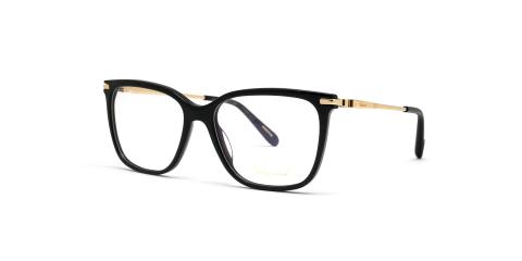 عینک طبی کائوچویی فلزی شوپارد- بدنه مشکی دسته فلزی طلایی - زاویه سه رخ