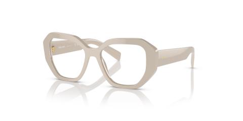 عینک طبی زنانه اور سایز پرادا به رنگ کرم - زاویه سه‌رخ