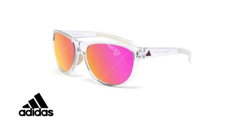 عینک آفتابی ورزشی آدیداس مدل Wildcharge - رنگ شیشه ای براق با عدسی های صورتی جیوه ای - عکاسی وحدت - زاویه سه رخ