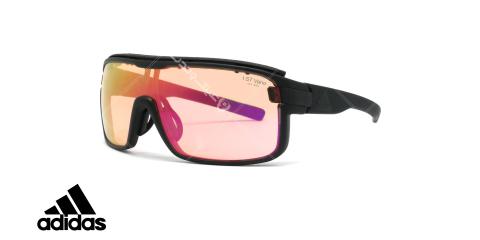 عینک آفتابی ورزشی آدیداس مدل zonyk pro - رنگ صورتی مات با عدسی های صورتی جیوه ای - عکاسی وحدت - زاویه سه رخ