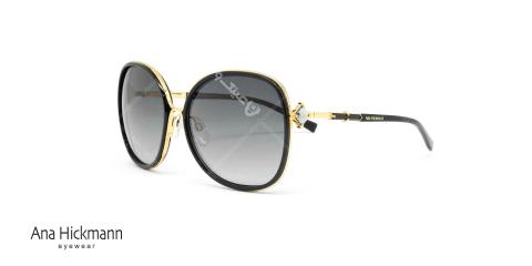 عینک آفتابی آنا هیکمن - مدل پروانه ای - نگین دار - مشکی طلائی - عکاسی وحدت - زاویه سه رخ