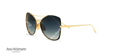 عینک آفتابی آناهیکمن - فلزی دسته طلایی رنگ مدل پروانه ای - عکاسی وحدت - زاویه سه رخ