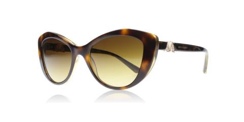 عینک آفتابی بولگاری - مدل گربه ای - رنگ قهوه ای هاوانا - زاویه سه رخ