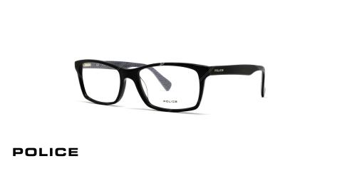 عینک طبی مستطیلی شکل پلیس - مشکی براق - عکاسی وحدت - زاویه سه رخ