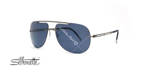 عینک آفتابی خلبانی سیلوئت - بدنه نوک مدادی - عدسی آبی - عکاسی وحدت - زاویه سه رخ