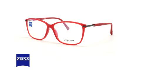 عینک طبی کائوچویی-تیتانیوم زایس ZEISS ZS10008 - قرمز - زاویه سه رخ 
