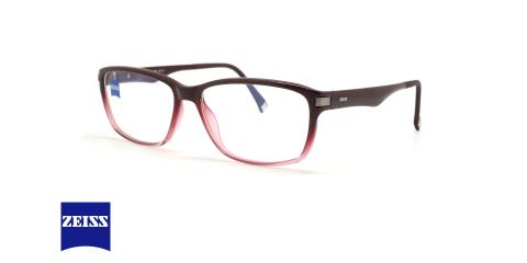 عینک طبی کائوچویی مستطیلی زایس ZEISS ZS10003 - دو رنگ زرشکی_قرمز - زاویه سه رخ 